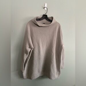 Free People Ottoman Slouchy Tunic W Small Mint Grey Green Oversized Sweater